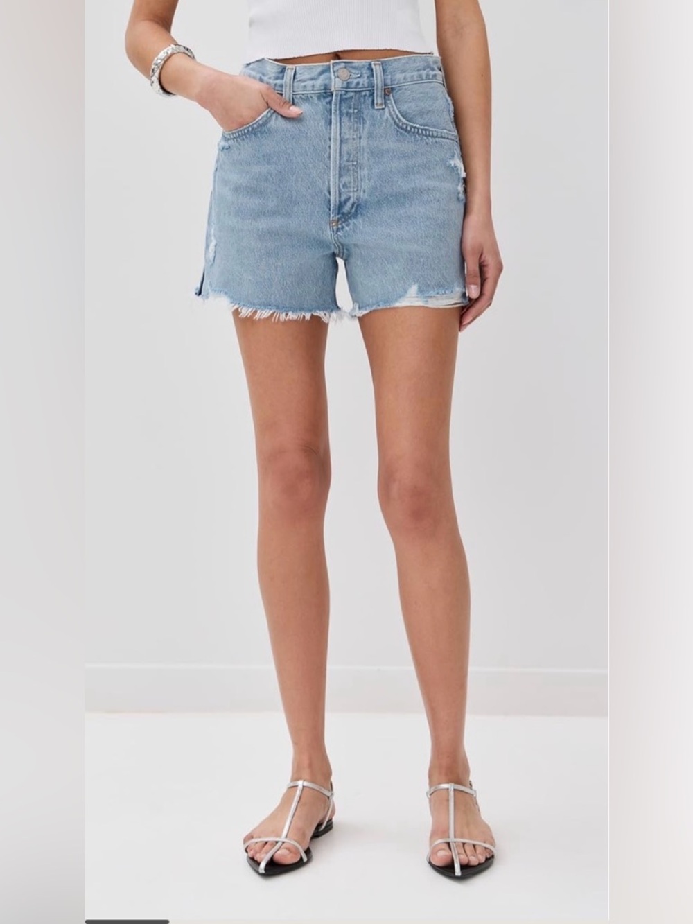 Agolde Dee Vintage High Rise Shorts in Muse
